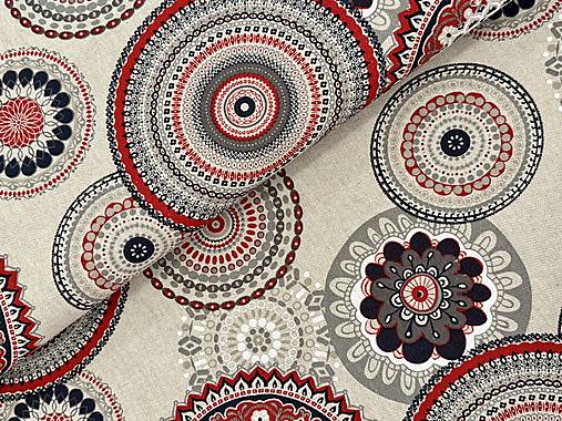BAVLNA DEKOR TALIANSKO / ČERVENÁ MANDALA