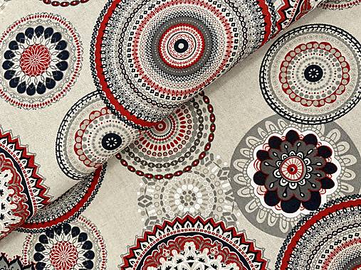 BAVLNA DEKOR TALIANSKO / ČERVENÁ MANDALA