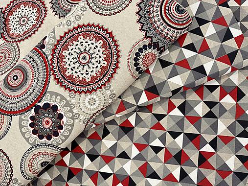 BAVLNA DEKOR TALIANSKO / ČERVENÁ MANDALA