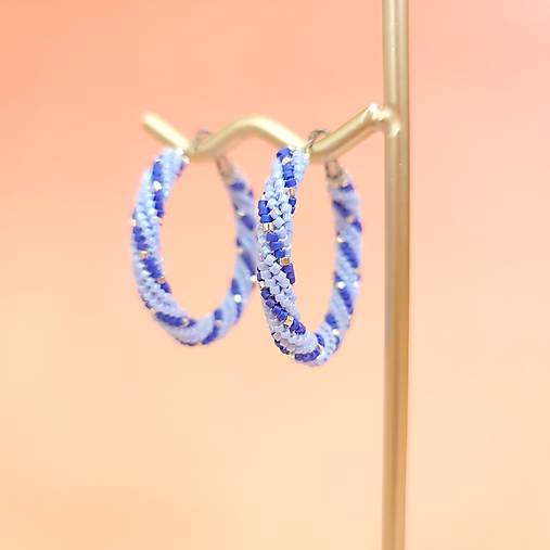 Náušnice - Kruhové náušnice modré - Moonlit Ocean - 17789881_