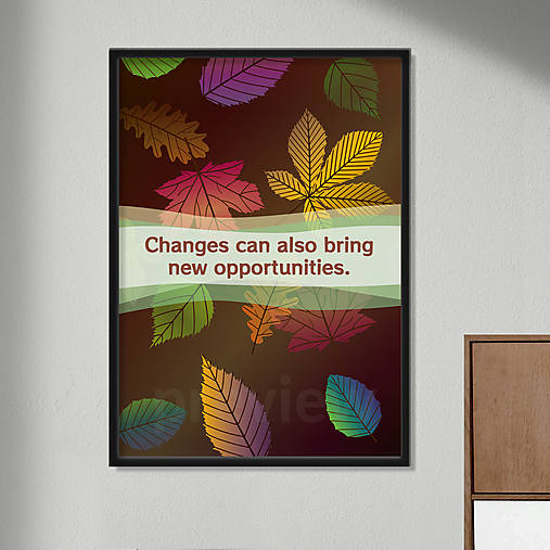 Grafika - Tajomné nielen jesenné lístie - poster (citát o zmene) - 17790353_