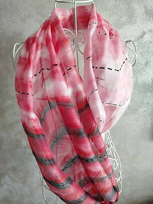 Šatky - Hodvábny šál  - 17791362_