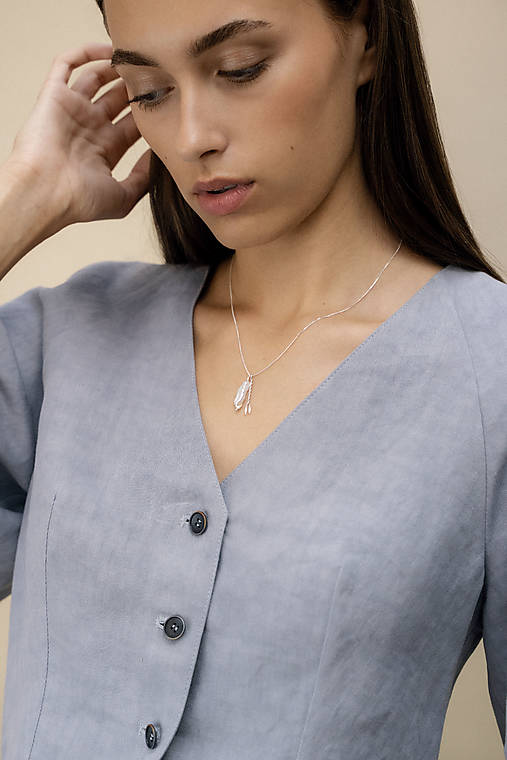 Náhrdelník so stuhou a perlou