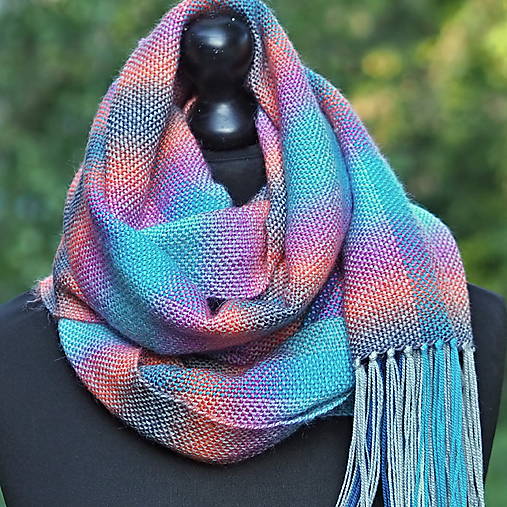 Šály a nákrčníky - RUČNĚ TKANÝ ŠÁL - PLÉD - VILMA - 17791031_