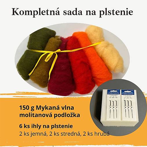 Textil - Kompletná sada na plstenie - Mykaná vlna MYK1 - 17791575_