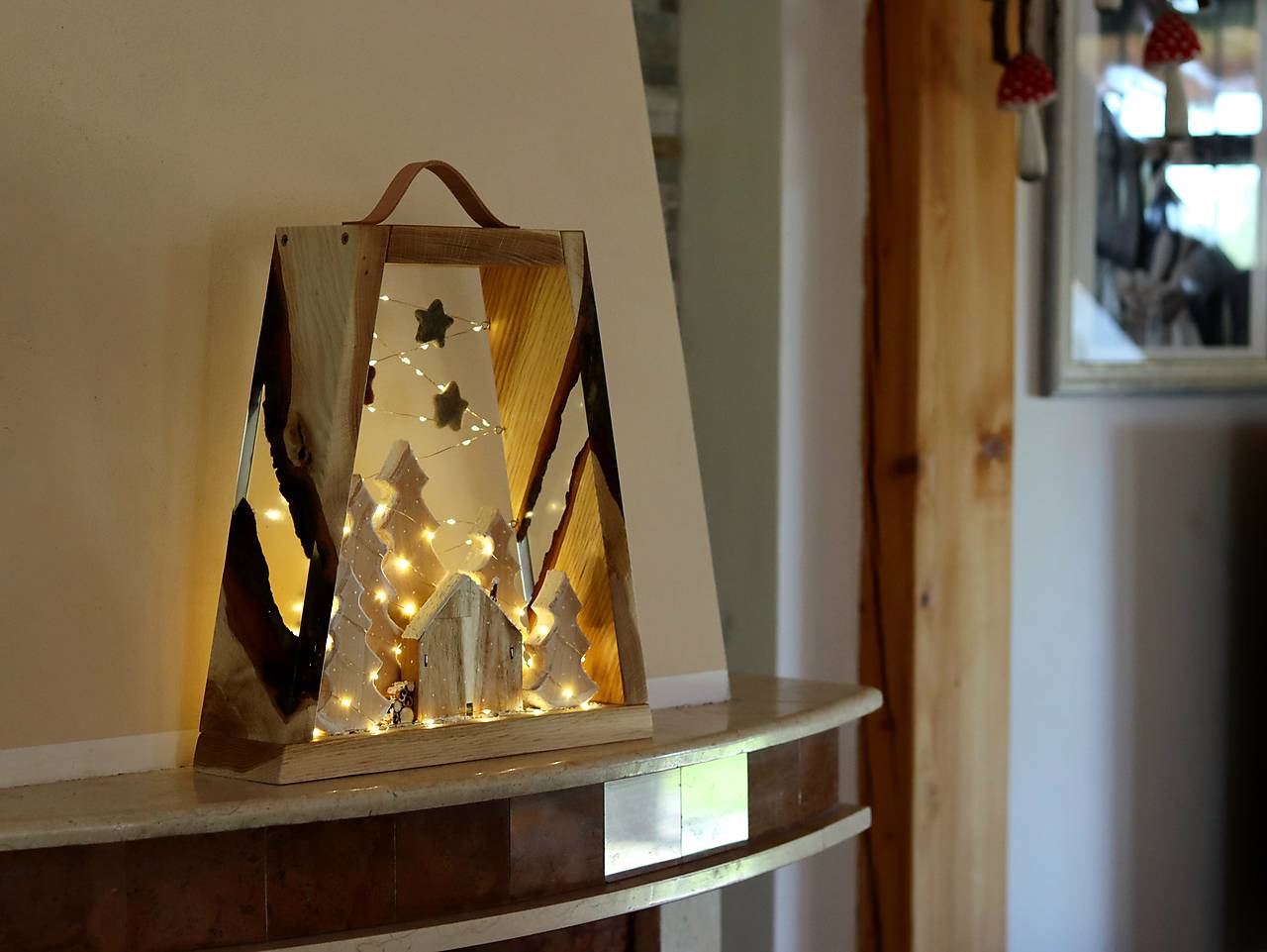 Exkluzívny XXL zimný prírodný lampášik