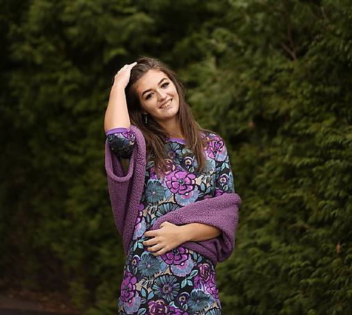 Vesty - Pletená vesta - barva levandulová - 17792117_