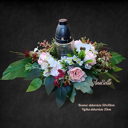 Dekorácie - Ikebana, kahanec na hrob  (Ikebana s marhuľovými kvietkami a kahancom) - 17793148_