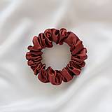  - Saténová scrunchie | MINI (Gaštanová) - 17792466_