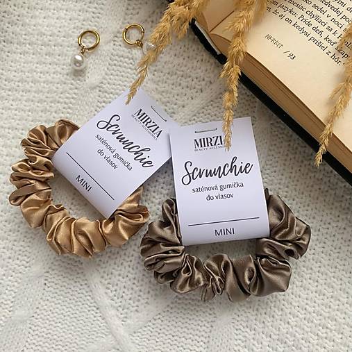 Ozdoby do vlasov - Saténová scrunchie | MINI - 17792359_