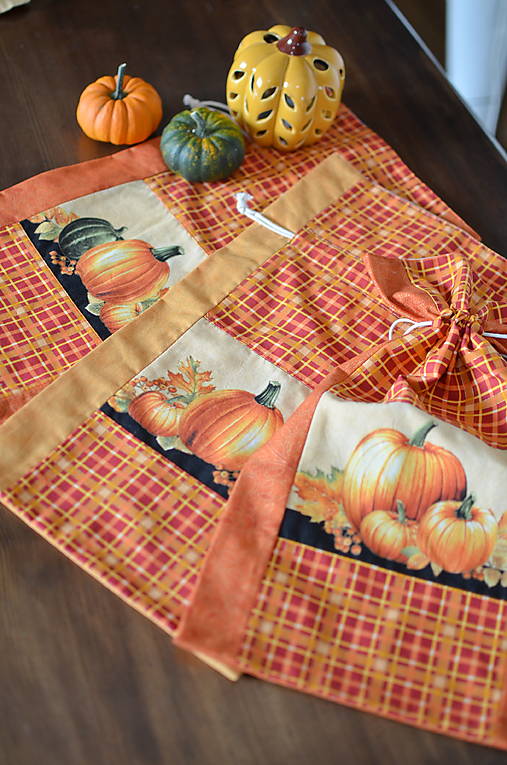 Úžitkový textil - Jesenné vrecko s dyňami - 17795255_