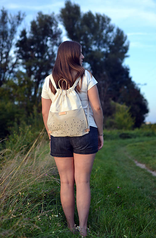 Batoh (bavlna, ľan, koža)  LÚKA white