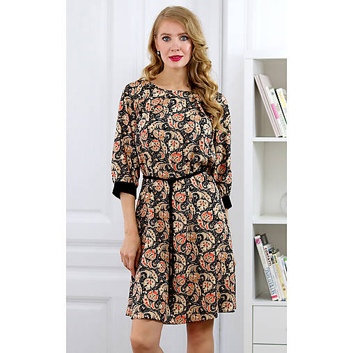 Šaty - Lydia - voľné viskózové šaty, béžové - 17795521_