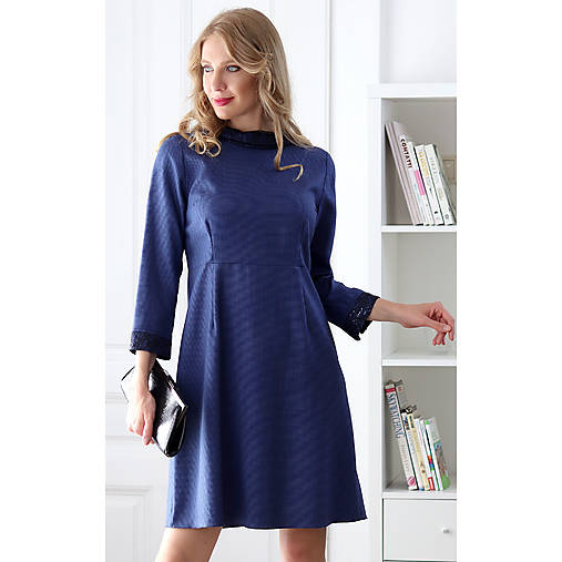 Šaty - Esther - luxusné šaty s límčekom a manžetami - 17795544_