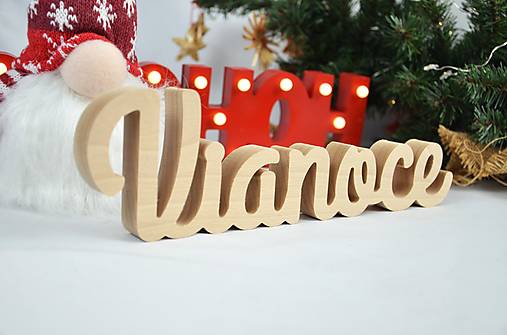 Dekorácie - Vianočná drevená ozdoba: VIANOCE - 17794092_