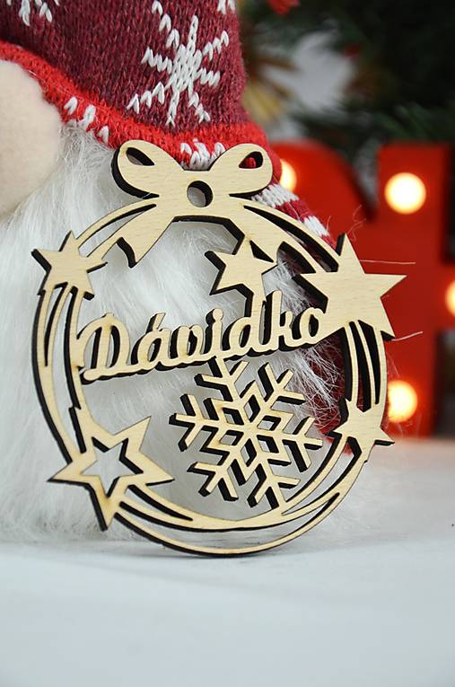 Dekorácie - Vianočná ozdoba s menom podľa želania - 17794093_