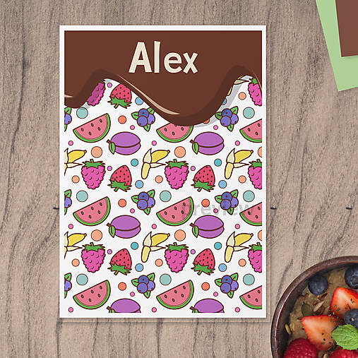 Hračky - Fruit fancy linajková podložka do zošita - 17796149_