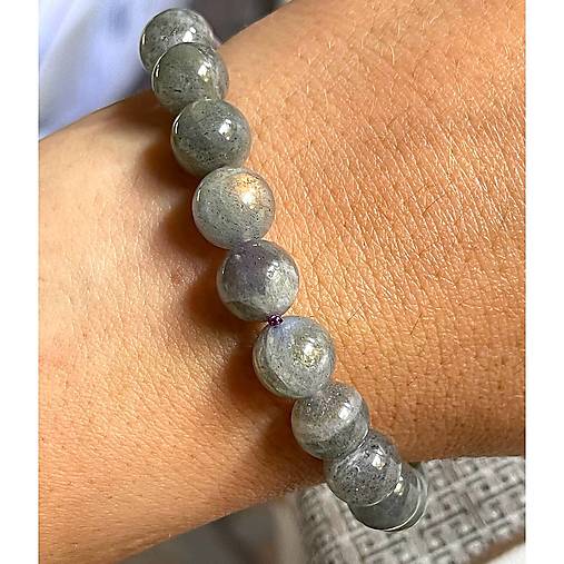 Elastic Purple Labradorite Bracelet AG925 / Elastický náramok labradorit A100