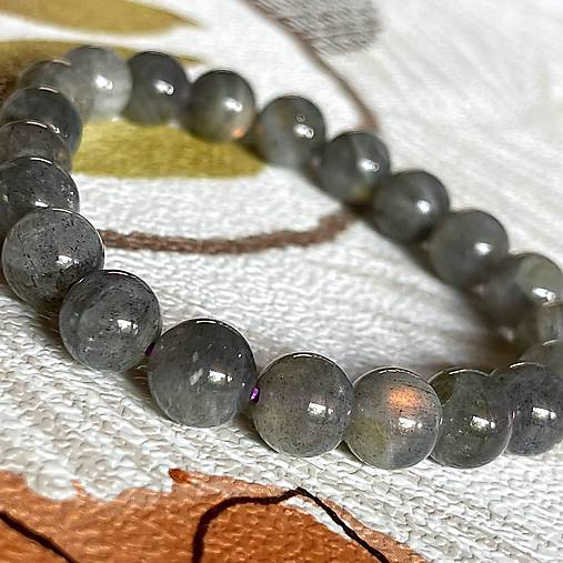 Elastic Purple Labradorite Bracelet AG925 / Elastický náramok labradorit A100