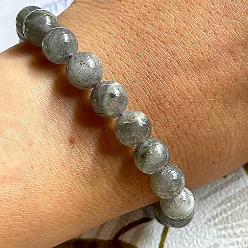 Elastic Purple Labradorite Bracelet AG925 / Elastický náramok labradorit A100