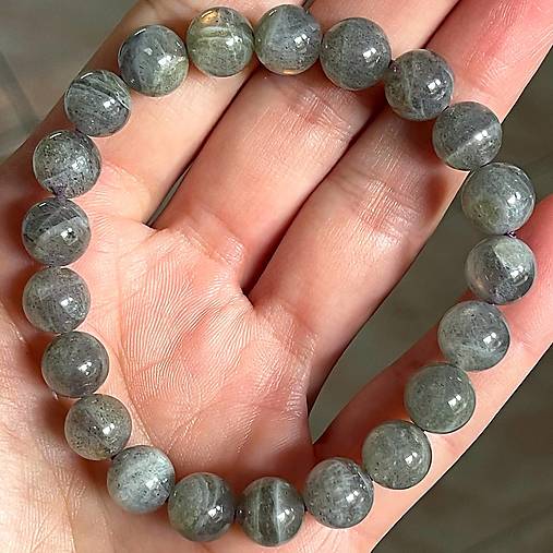 Elastic Purple Labradorite Bracelet AG925 / Elastický náramok labradorit A100