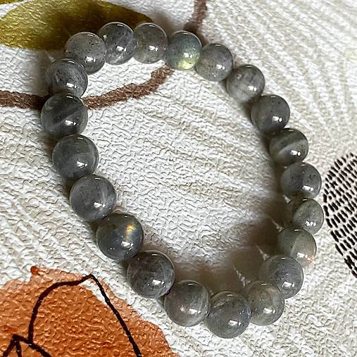Elastic Purple Labradorite Bracelet AG925 / Elastický náramok labradorit A100