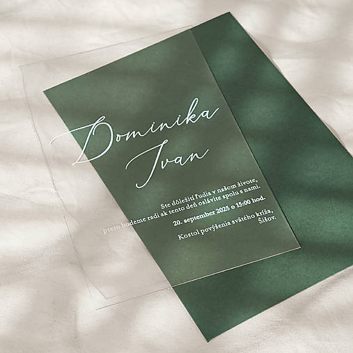 Papiernictvo - Transparentné svadobné oznámenie - Minimalistické - 17796629_