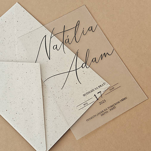 Papiernictvo - Transparentné svadobné oznámenie - Simple black 1 - 17797461_