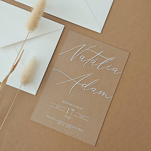 Papiernictvo - Transparentné svadobné oznámenie - Simple white 1 - 17797543_