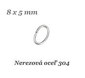 Komponenty - Uzavretý spoj.oválik 8x5x0,8mm /M9071/- nerez.oceľ 304 - 17797175_