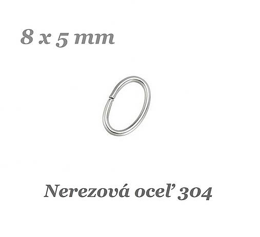 Komponenty - Uzavretý spoj.oválik 8x5x0,8mm /M9071/- nerez.oceľ 304 - 17797175_