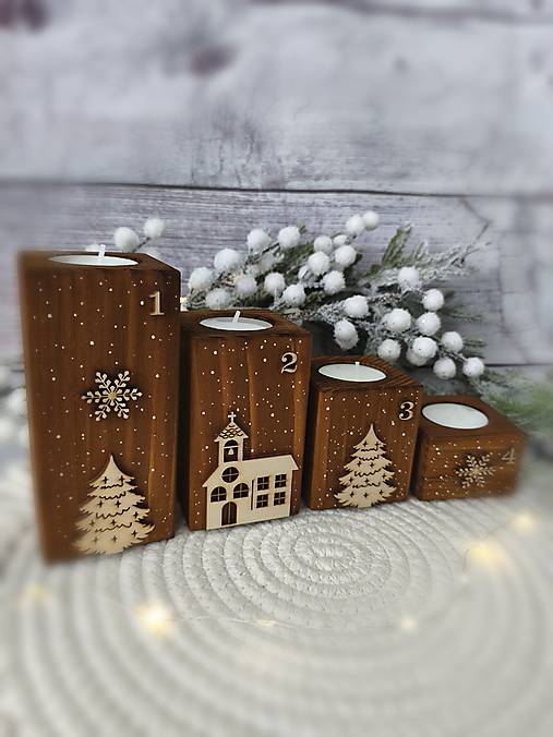 Svietidlá - Adventný  svietnik krajinka - 17797368_
