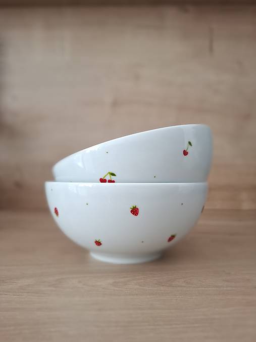 Nádoby - Porcelánová miska Jahody (Priemer 16 cm) - 17798678_