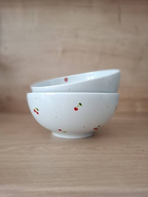 Nádoby - Porcelánová miska Čerešne - 17798687_
