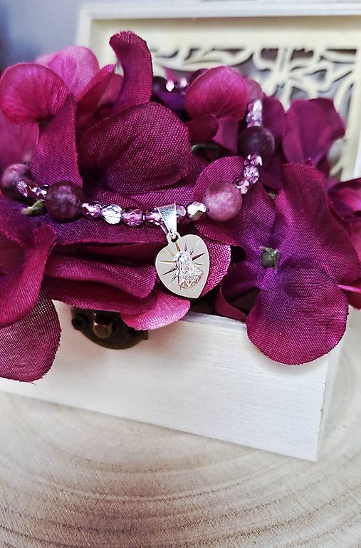 Ruženec Panny Márie pink 