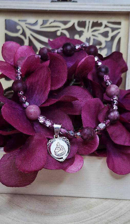 Ruženec Panny Márie pink 