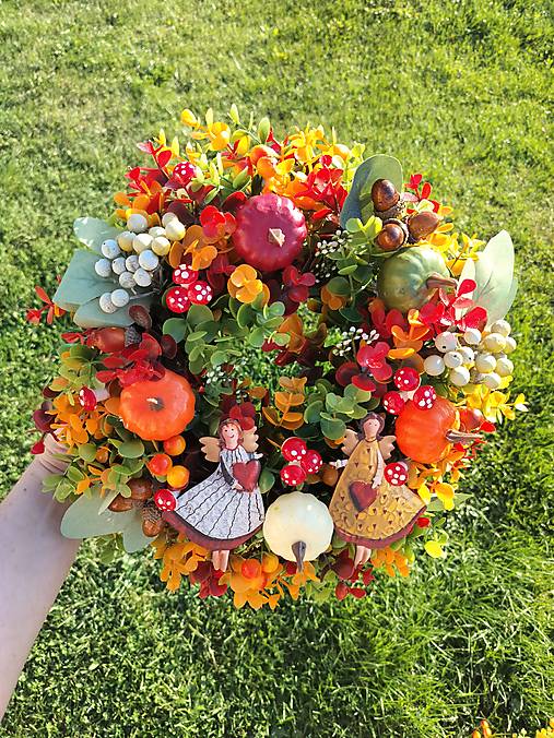 Jesenný veniec s anjelkami