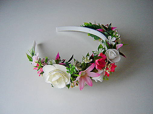 Ozdoby do vlasov - Dívčí čelenka pink - 17797270_