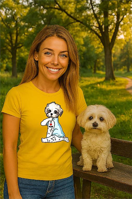 Topy, tričká, tielka - I love mom Maltese - 17797980_