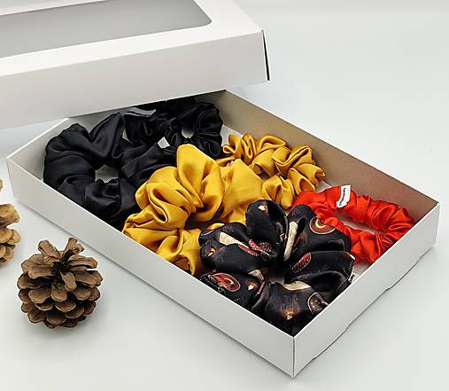 Ozdoby do vlasov - Darčeková sada Halloween - 6 scrunchies - 17798486_