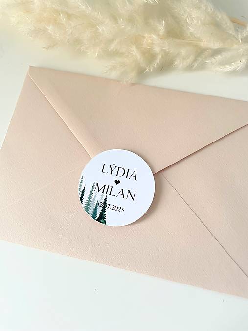 Úložné priestory & Organizácia - Svadobná nálepka na výslužky - stromy 102 - 17798360_