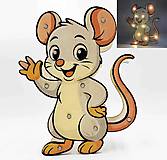 Svietidlá - Detská drevená LED lampa Myška - 17797076_