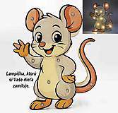 Svietidlá - Detská drevená LED lampa Myška - 17797077_