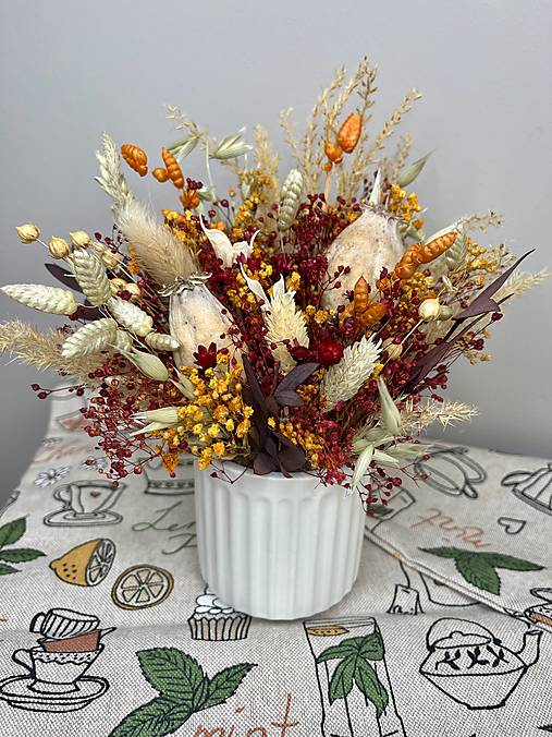 Dekorácie - Prírodná dekorácia v keramickom obale - 17797097_