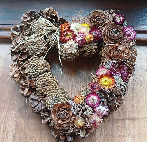 Dekorácie - Srdce šiškové - 17797050_