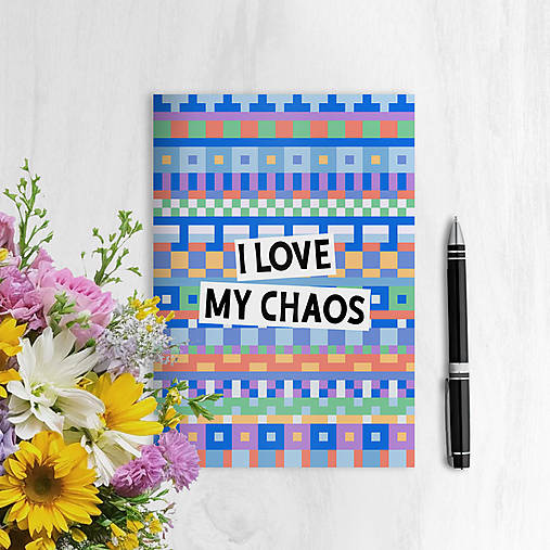 Papiernictvo - Slovníček I love my chaos (indiánske vzory) - 17797575_