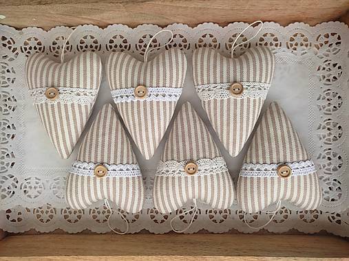 Dekorácie - Pásikové srdiečko s levanduľou - 17800657_