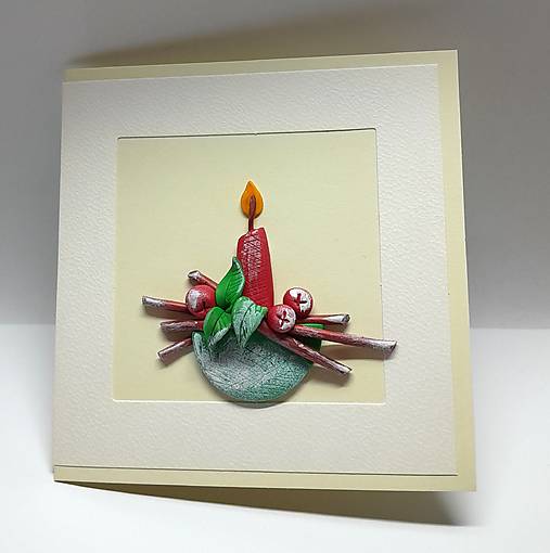 Papiernictvo - Vianočná karta ... svietnik - 17799241_