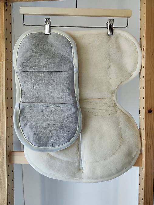 Detský textil - Vlnienka podložka do autosedačky 0+  Nuna Arra  Flex 100% Merino top super wash 100% ľan svetlo šedý  - 17799983_