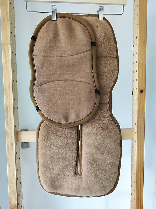 Detský textil - VLNIENKA Vložka proti poteniu do autosedačky  Avionaut StarDust 100% Merino Top Super Camel 100% ľan Mustard - 17800012_